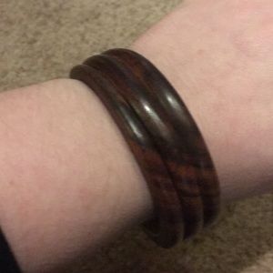 Indonesian wooden 3 row wrap bracelet